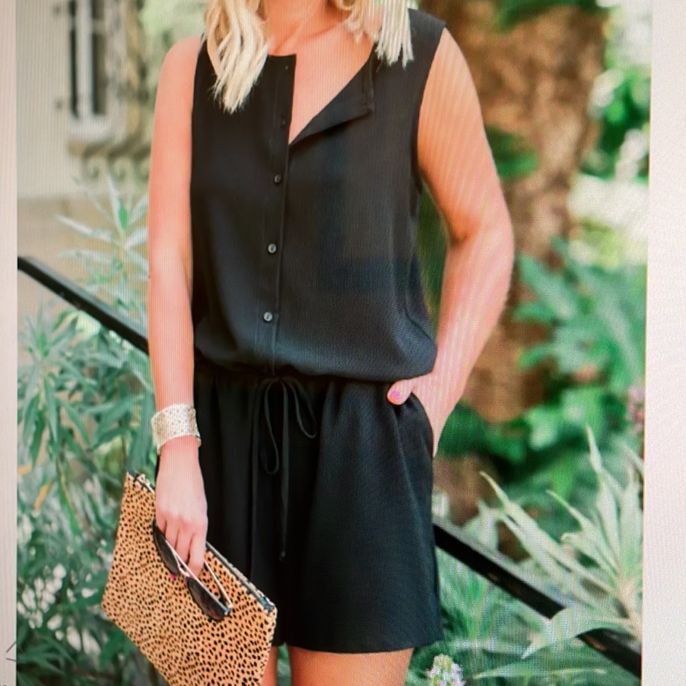 Perfect Little Black Romper Gibson x Sugarplum! Captiva Romper. Black Crepe